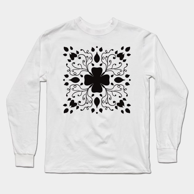 Black Clover Pattern Long Sleeve T-Shirt by Xatutik-Art